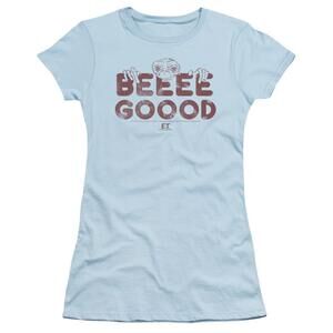 Et The Extra Terrestrial Be Good Ss Junior Womens T Shirt Sheer Light Blue